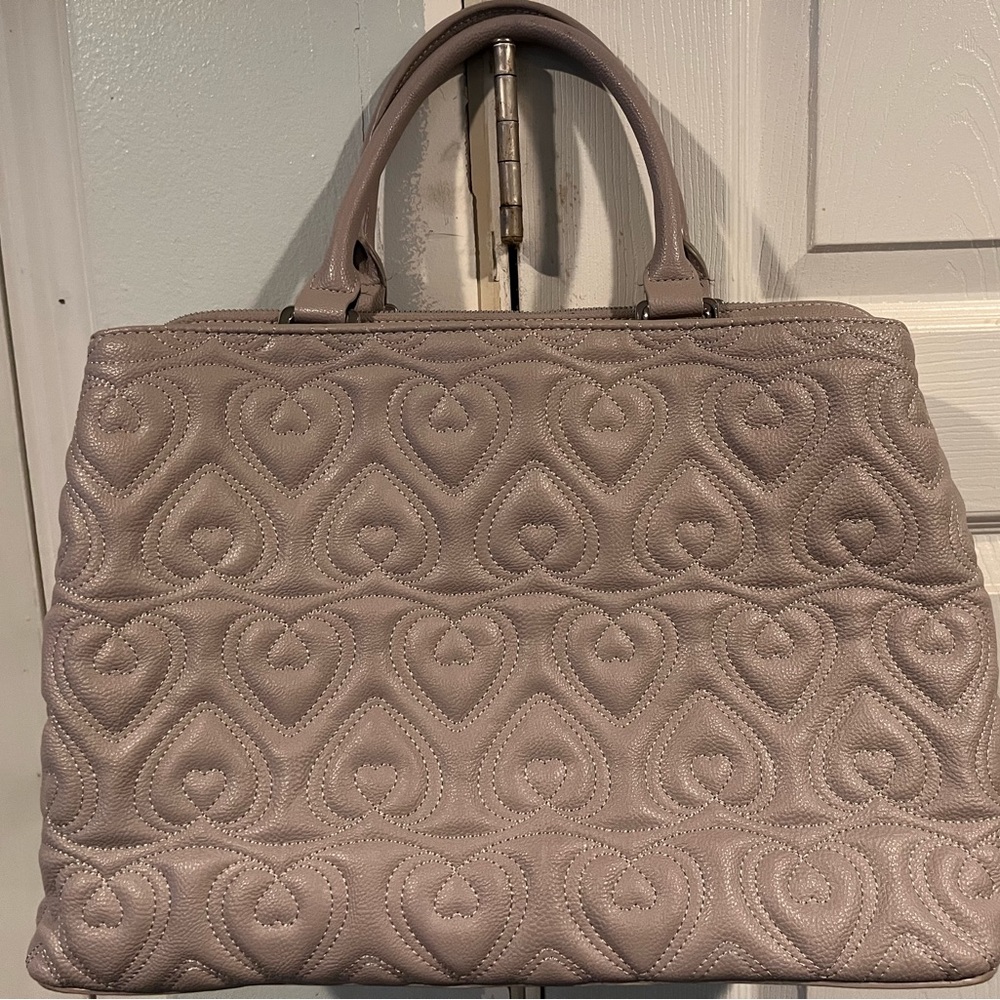 Betsy Johnson large grey/purple handbag.